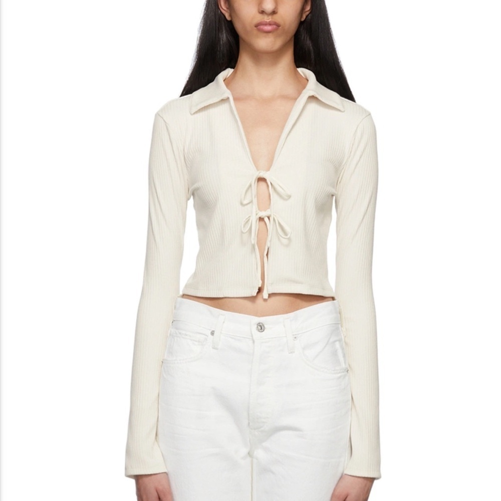 FRAME Off-White Bell Sleeve Shirt